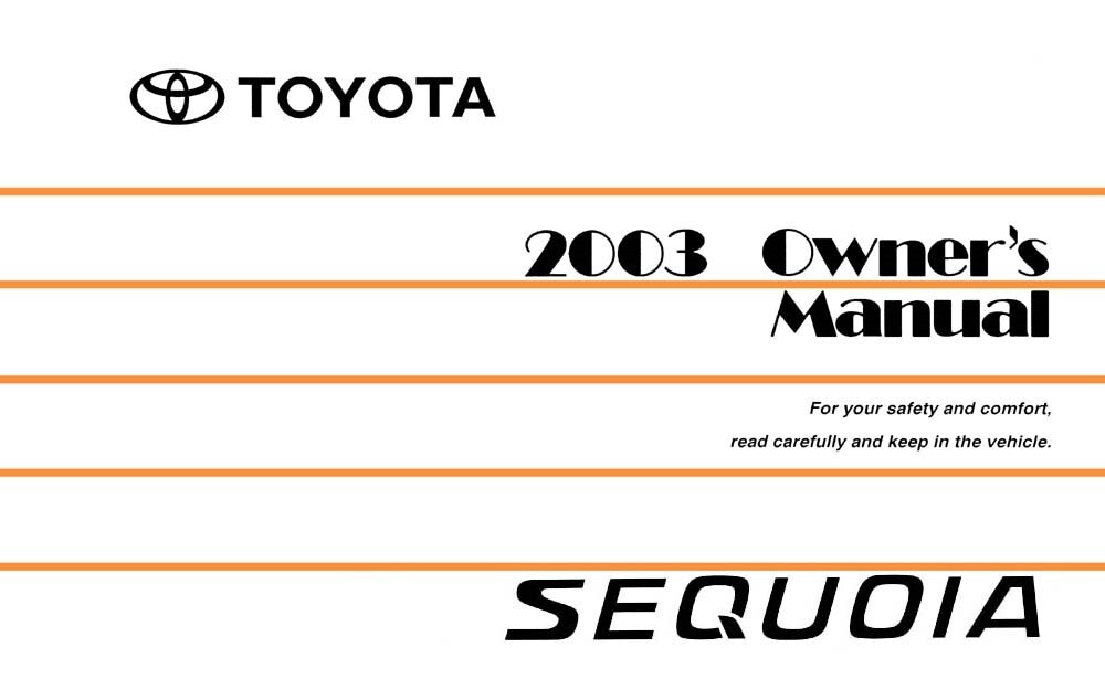 2003 Toyota SEQUOIA Owner's Manual