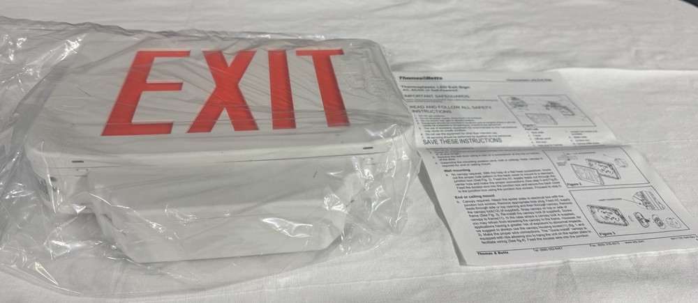 (4) Thermoplatic LED exit sign AC, AC/DC or Self Powered