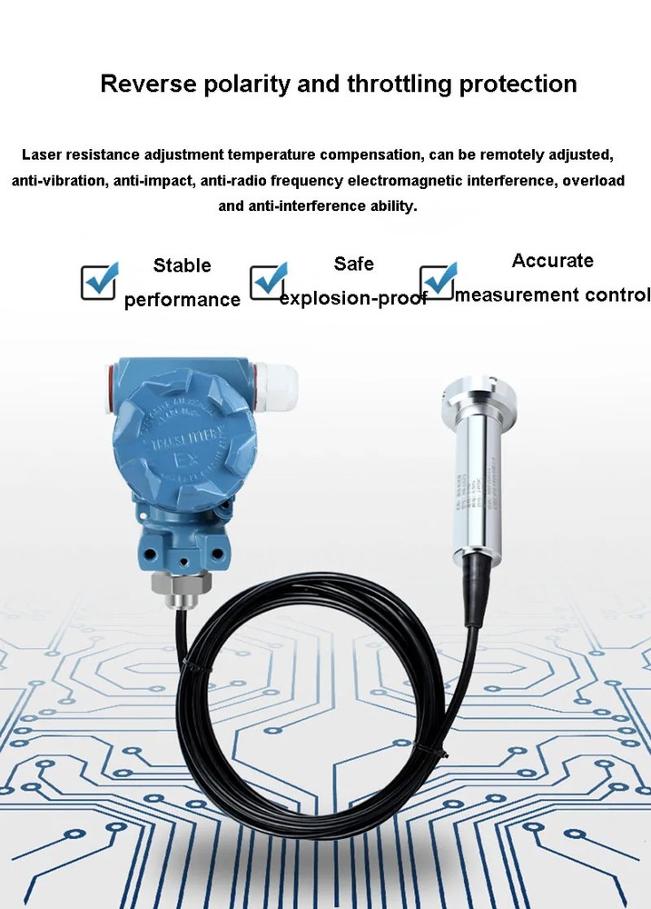 Liquid Level Transmitter Anti-Blocking Sewage Static Pressure Pool Sensor Type