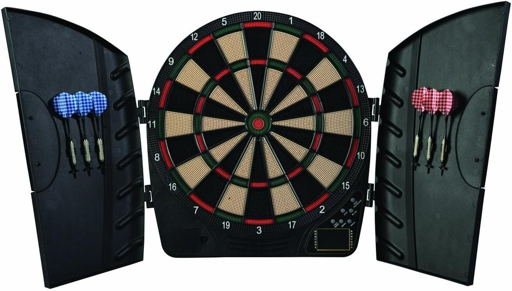 65 Game Variations Electronic Dart Board Set with Digital Scoreboard & Cabinet=
