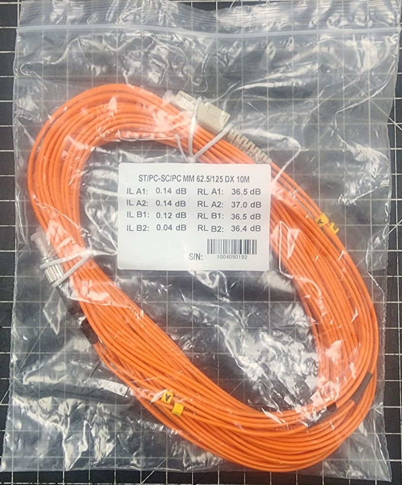 ST to SC Multimode Patch Cable ST/PC-SC/PC MM 62.5/125 DX 10M [A8B1]