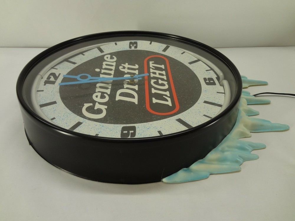 Miller Genuine Draft Light Beer Neon Clock Blue Neon
