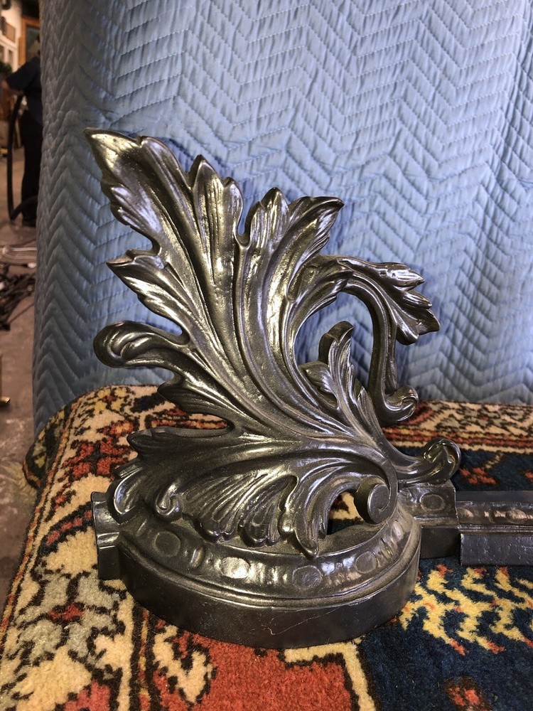 Louis XVI Style French Chenets Fireplace Front
