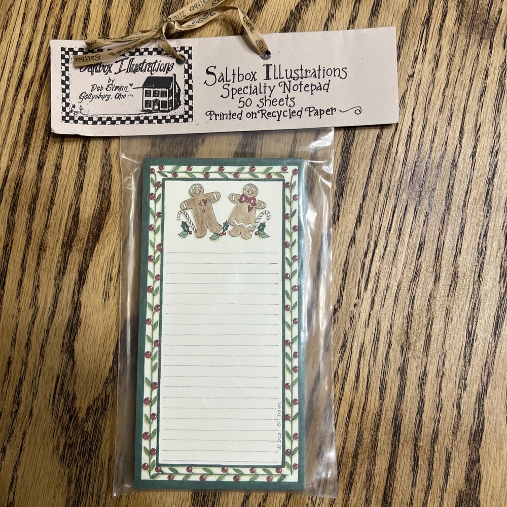 Saltbox Illustrations Notepaper- Vintage Gingerbread Men