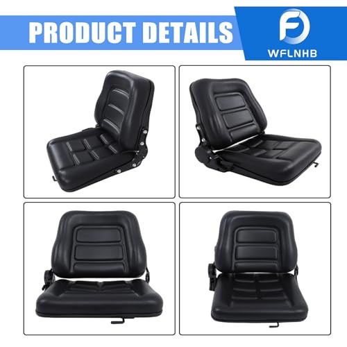 Universal Adjustable Folding Forklift Truck Seat, with Slide Rail Replacement