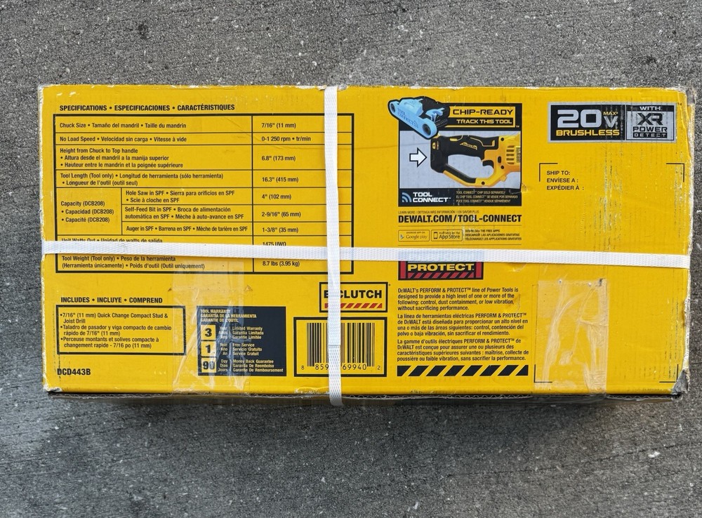 DeWalt XR Power Detect 7/16” Quick Change Compact Stud & Joist Drill Bare Tool