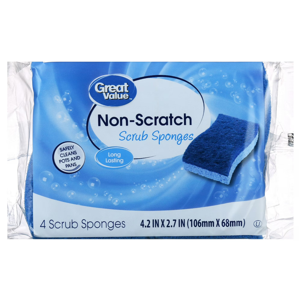 Great Value Non-Scratch Scrub , 4 Count