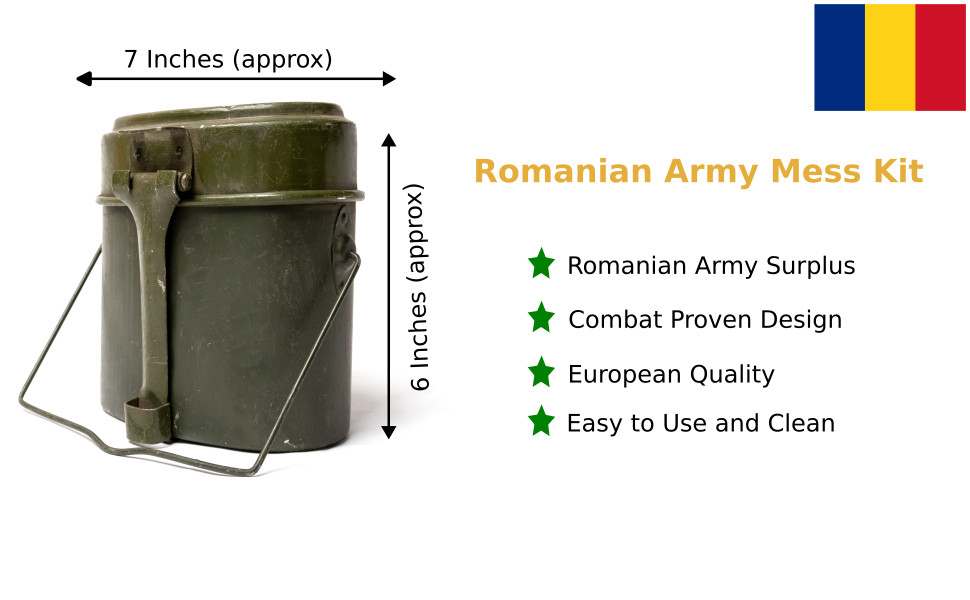 Authentic Romanian Army Mess Kit Army Surplus Aluminum Construction Two Piece