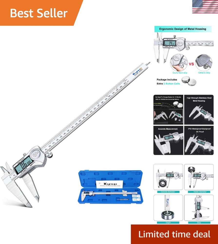 Versatile 12 Inch Digital Caliper with Easy Unit Switch & Auto Shut-Off Feature