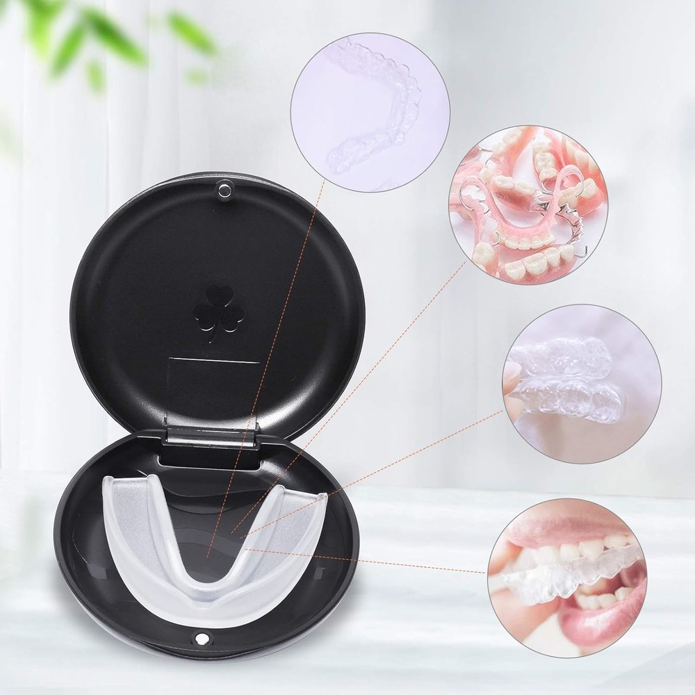 Durable Black Orthodontic Retainer Cases - Lockable & Easy to Clean (2 Pack)