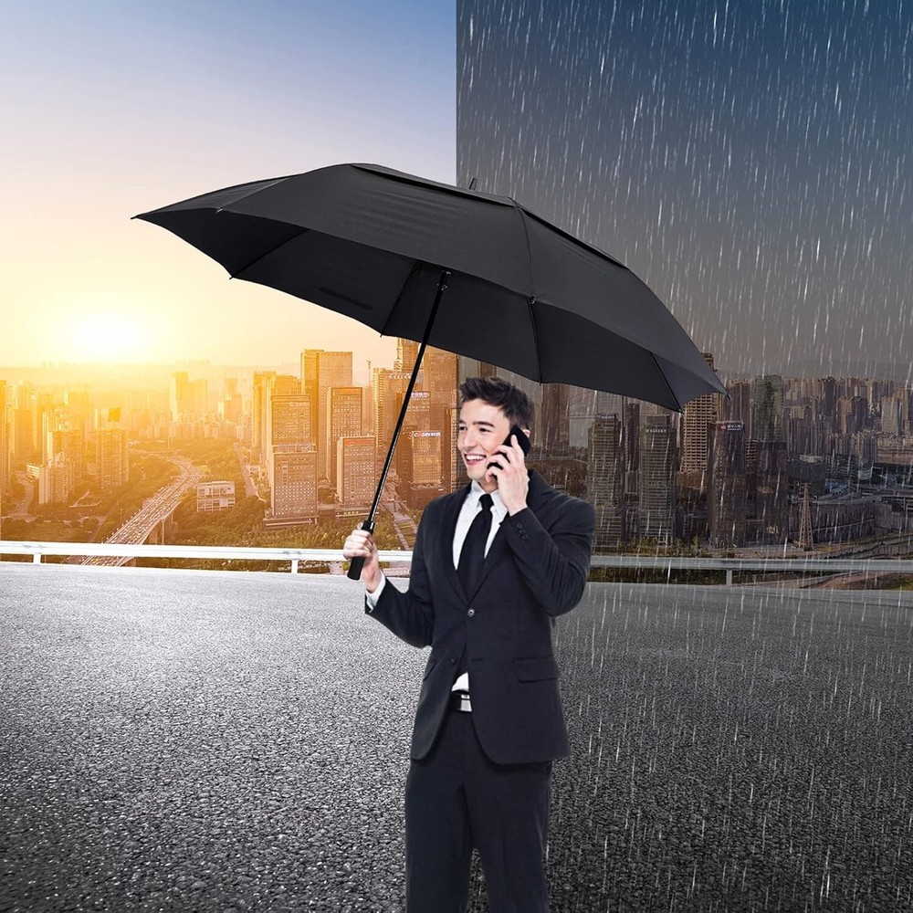 72 Inch Huge Large Oversize Golf Umbrella Automatic Open Double Canopy Windproof