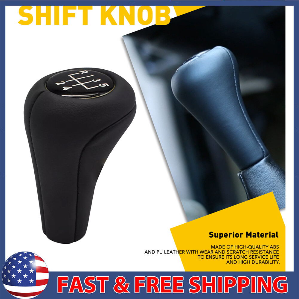 5 Speed Leather Black Shift Knob For BMW M3 E30 E36 E46 AUXITO