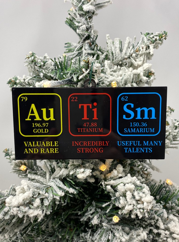 Autism Christmas Ornament Science Elements