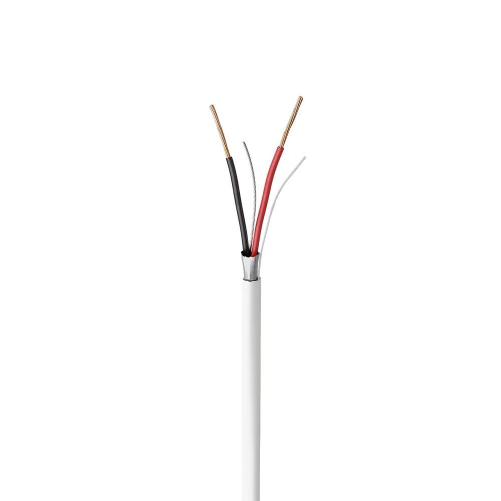 Voltive 20/2 Shielded Low Voltage Wire, Riser CL3R, White, 1000ft