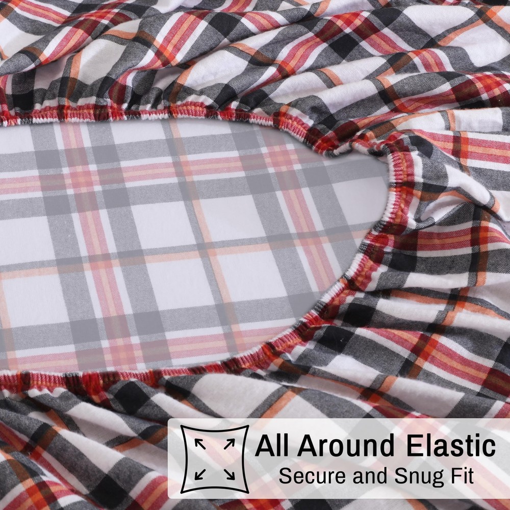 ZOYER Flannel Sheets Queen Size - 100% Cotton Double Brushed Bed Sheets, Deep...