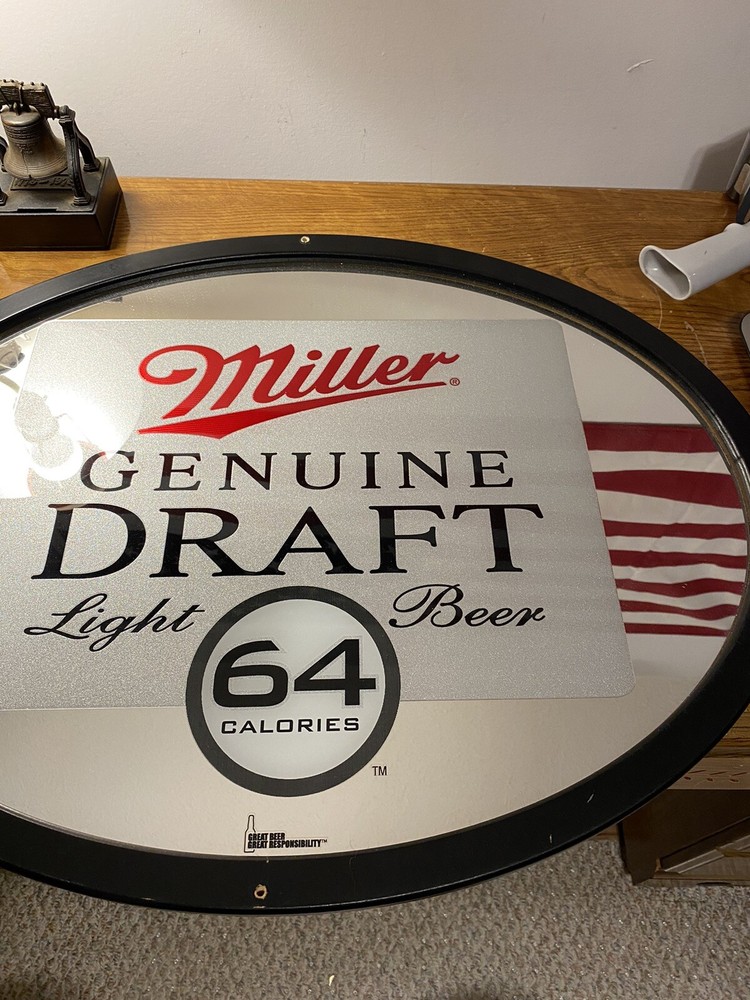 Miller Genuine Draft Oval Beer Mirror