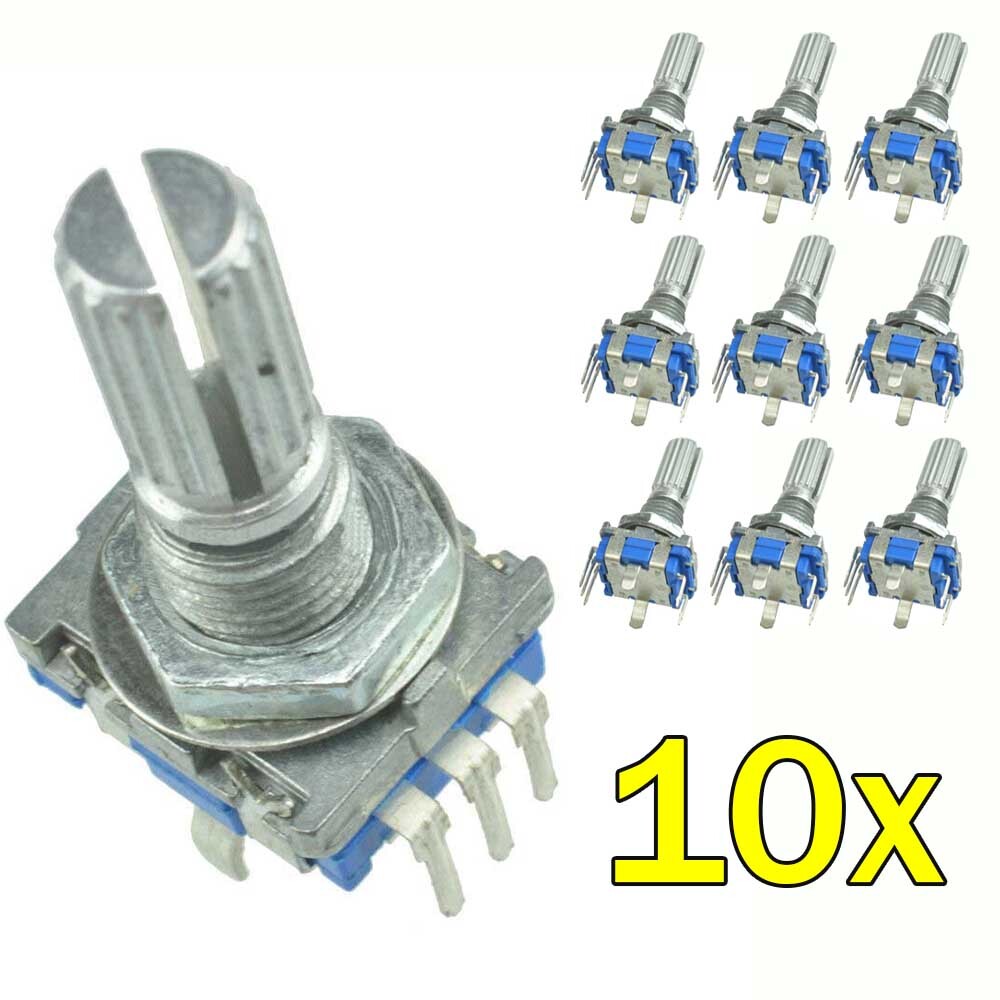 10Pcs 20mm Rotary Encoder Switch EC11 Audio Digital Potentiometer with Handle