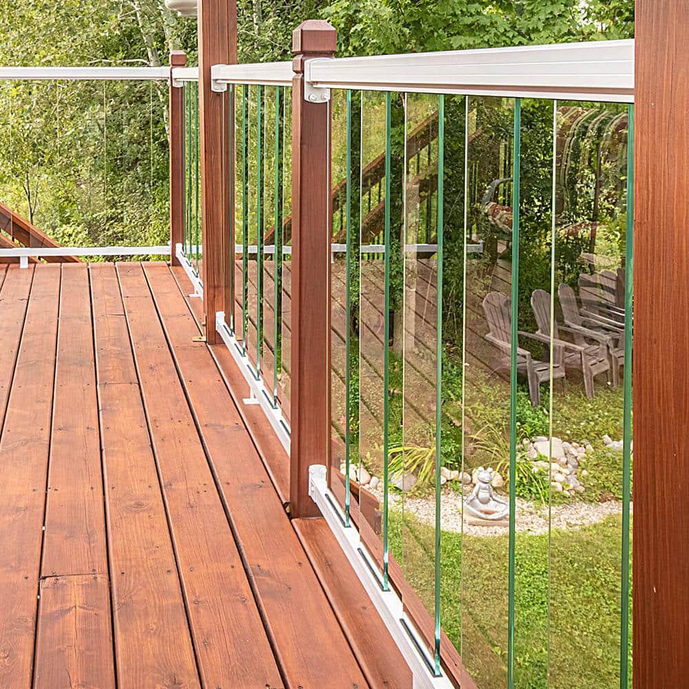 Peak Aluminum Decking Glass Panel Kit UV Protected Rail Post Exterior Clear