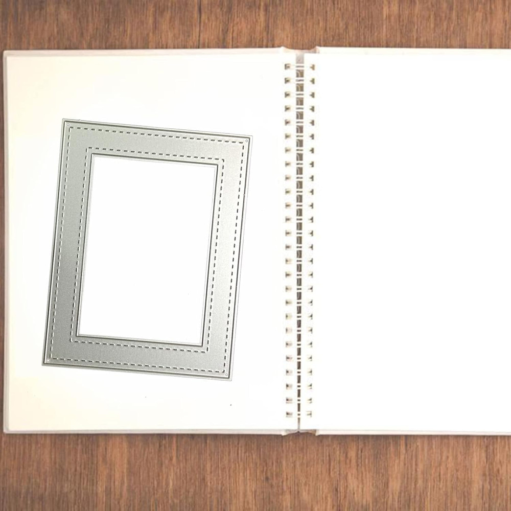 Silver Rectangle Frame Die Cut for Card Making, Scrapbooking Die-Cuts, Frame Met