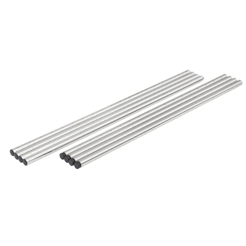HUBERT® Wire Shelving Soft Silver Post Pack - 74" H