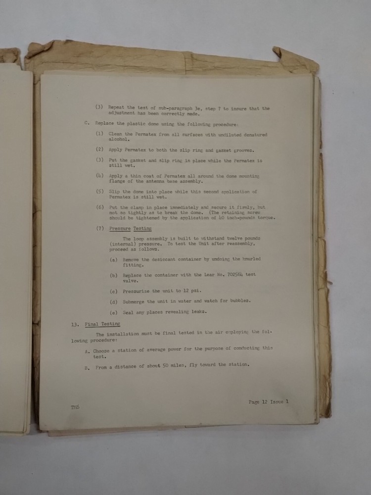Lear Orienter Models ADF-12D3 & ADF-12D4 Installation Instructions- Original