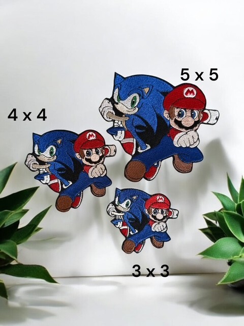 Mario/ Sonic Embroidery Patch Multi Sizes