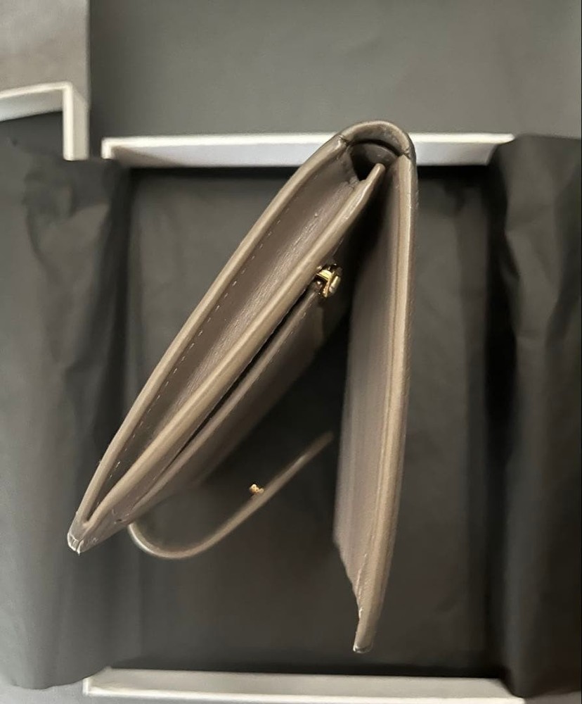 Excellent Condition Celine Bifold Wallet Multi Function Greige From Japan