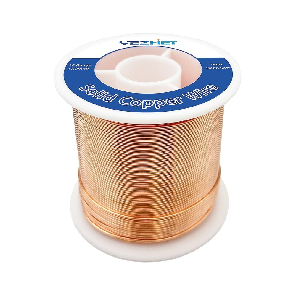 213Ft 18 Gauge Solid Bare Copper Wire Spool - Perfect for Crafts & Jewelry