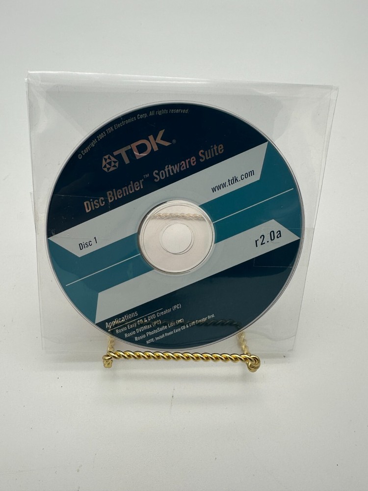 TDK Disk Blender - R2.0 A & B  Disk Creation Software Vintage Software CD 2003