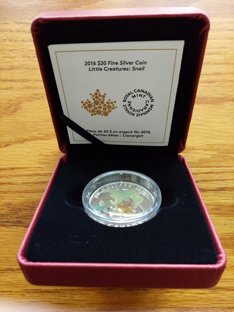 2016 $20 Fine Silver Coin - Little Creatures: Snail