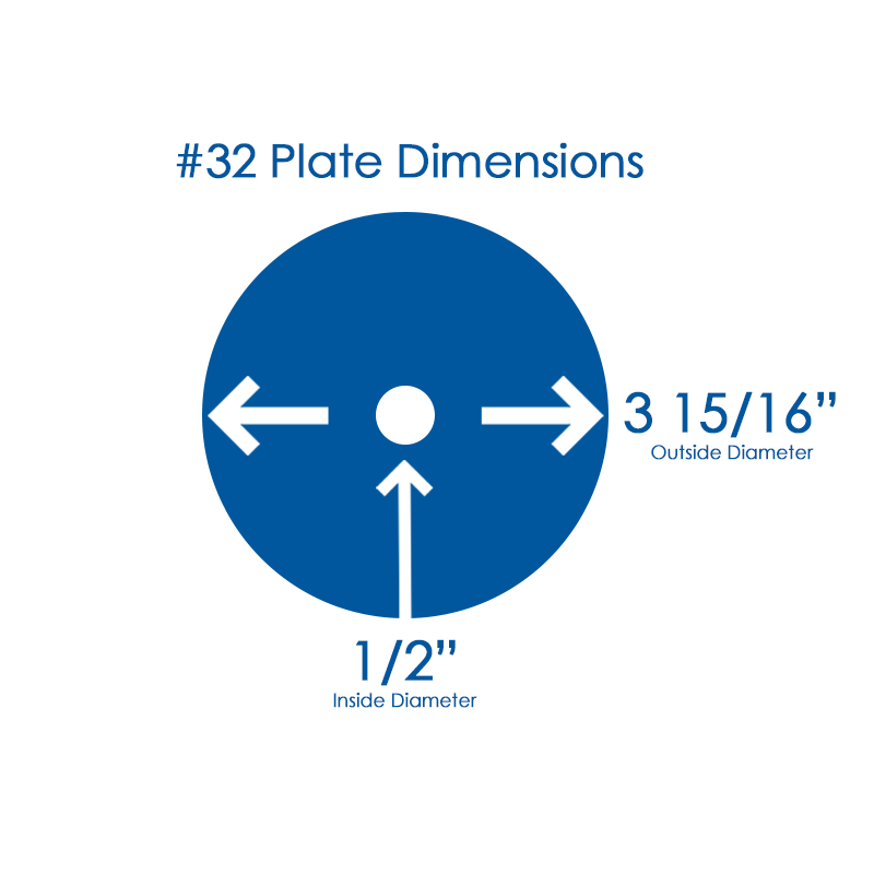 GRINDER PLATE #32 - 3/4 HOLE - HUB STYLE