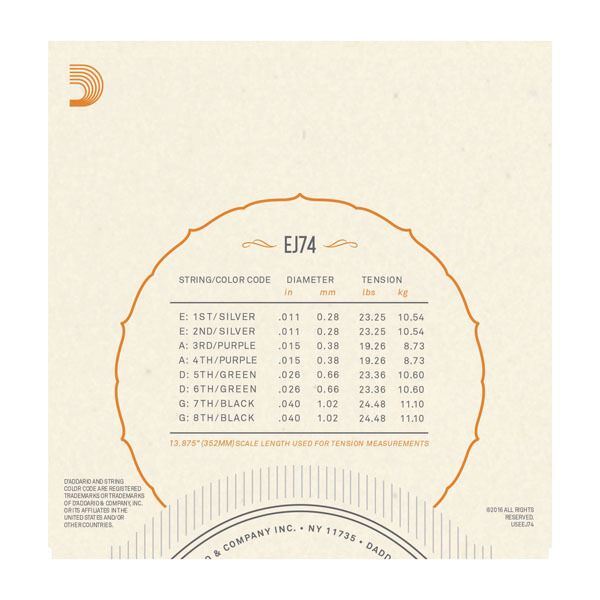 D'Addario EJ74 Mandolin Strings, Phosphor Bronze, Medium, 11-40