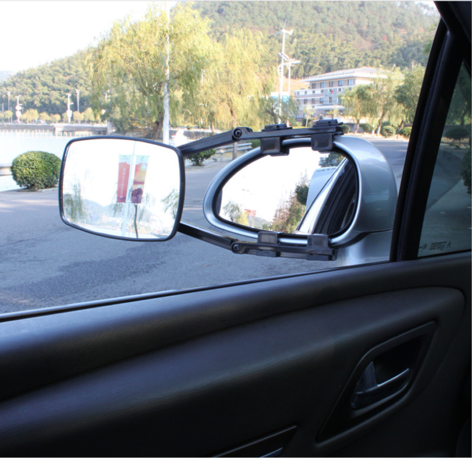 2Pcs Universal Adjustable Caravan Trailer Towing Mirror Clip-On Extension Mirror