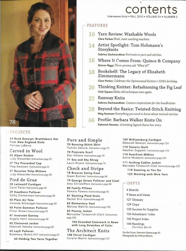 Interweave Knits Magazine Fall 2010 Heritage Techniques Easy Care Wools