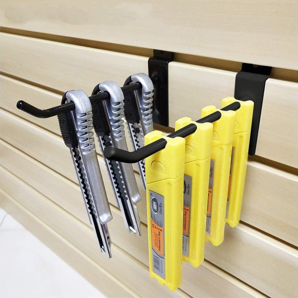 100 Pack Slatwall Hooks, 4 inch Slat Wall Hanging Hooks Panel Display Hooks B...