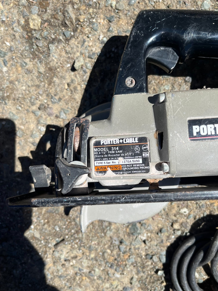 Porter Cable Model 314 HD 4 1/2 Circular Trim Saw corded