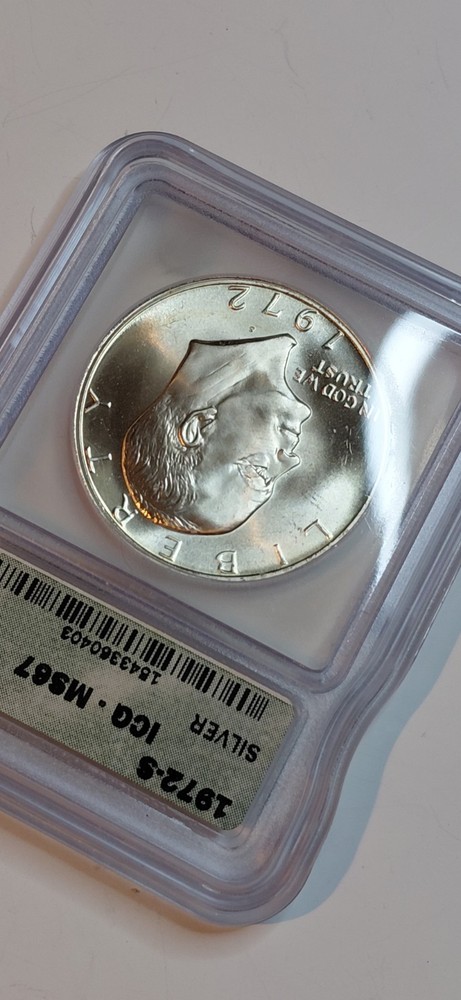 1972-S Eisenhower Proof $1 Silver Dollar MS67 ICG Certified