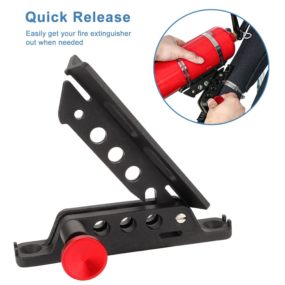 Quick Release Fire Extinguisher Holder Roll Bar Mount Adjustable 4 Clamps