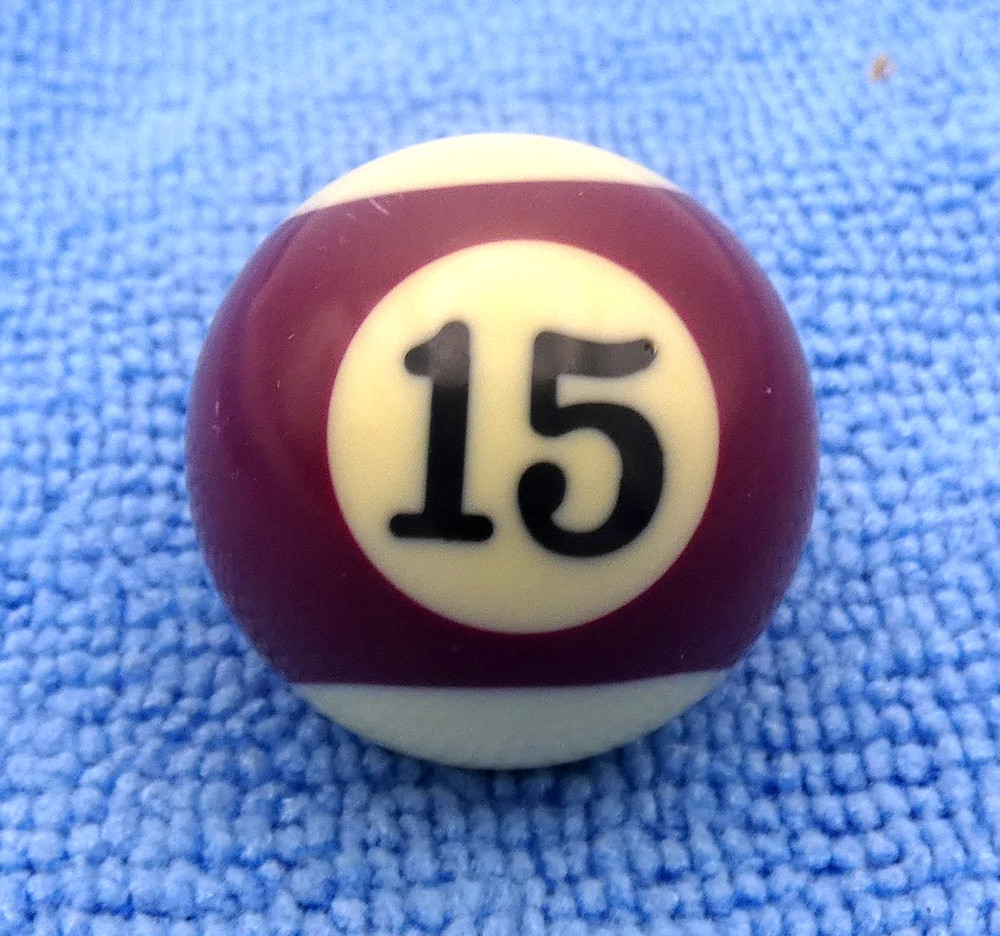 Mini 1” Pool Billiards Ball #15 Maroon Stripe Replacement