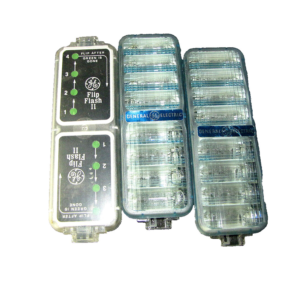 3 - Vintage GE Flip Flash Camera Flash Bulbs
