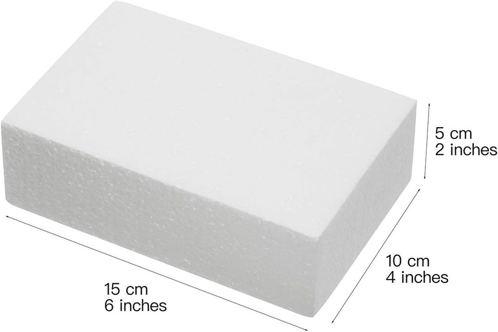 8 Pack Craft Foam Blocks 6X4X2In Polystyrene Brick Rectangle for Arts School Pro