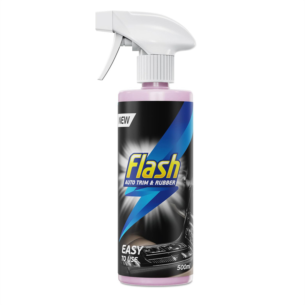 FLASH Trim & Rubber Care Dashboard Bumper Protector & Cleaner Spray 2x500ml