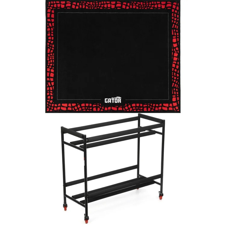 Gator Drum Rug with Snare Drum Rack - Black