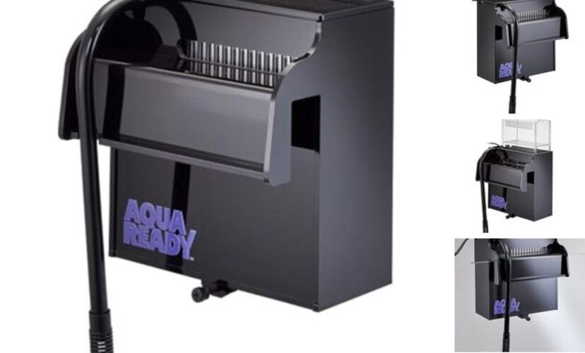 Aquarium Power Filter, Customizeable Media Basket, Refugium Light Window,