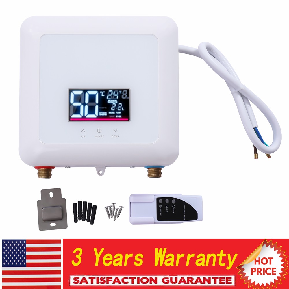 5500W 110V Tankless Hot Water Instant Heater Electric Shower Kitchen Boiler Bath