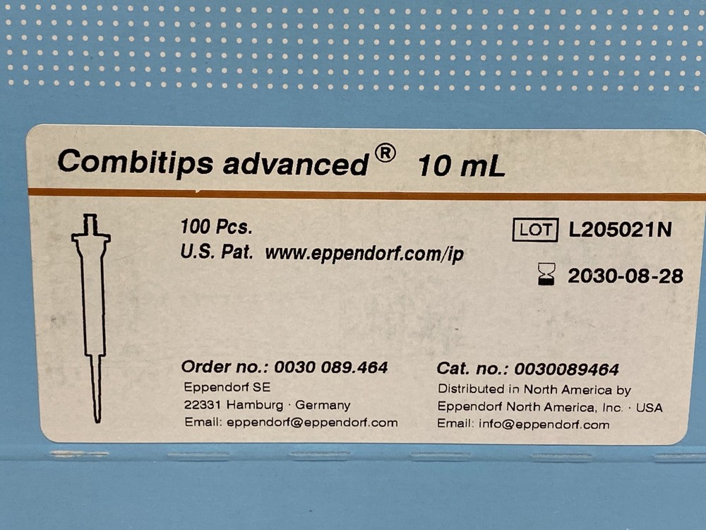 (100) EPPENDORF Combitips Advanced 10mL Graduated Plastic Pipet Tips 0030089464