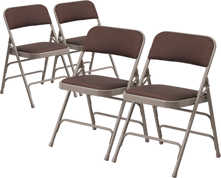 Brown Fabric Metal Chair