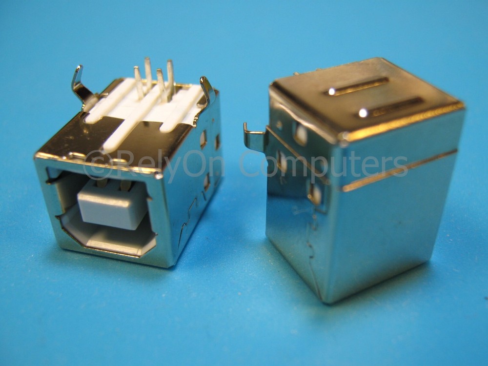 Two Type-B USB 2.0 Port Jack Connector Part Replacement for Printer Scanner PCB