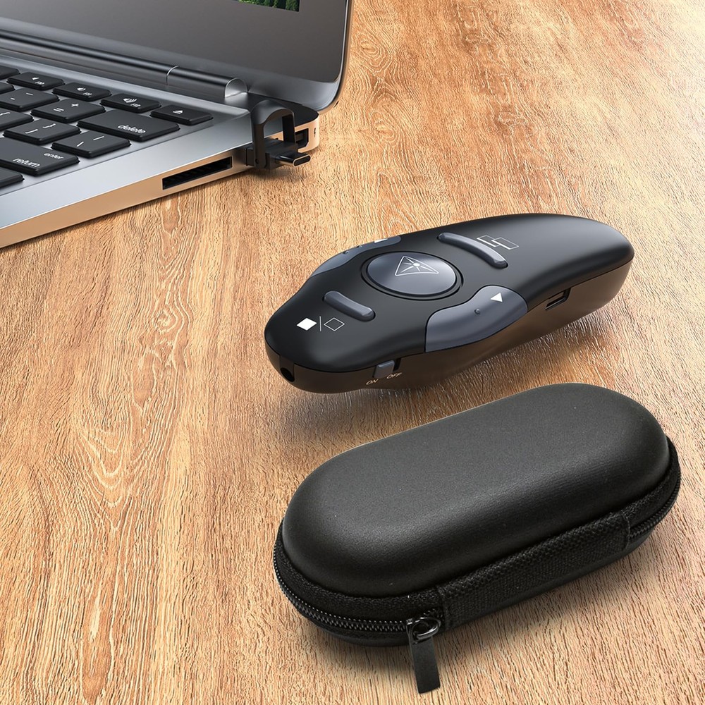 USB C Rechargeable Wireless Presenter Remote Powerpoint Clicker Storage Case