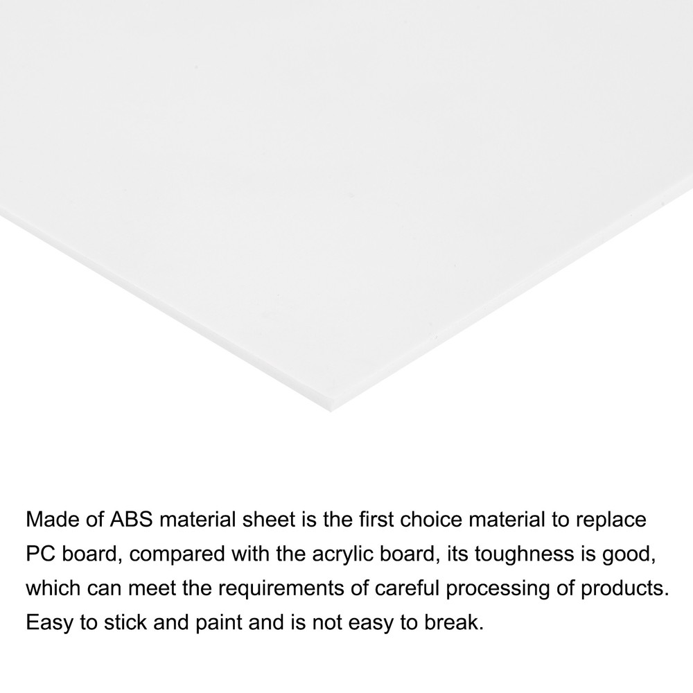 ABS Plastic Sheet 10 x 6 x 0.02" ABS Styrene Sheets White 3 Pcs